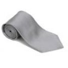 Gray 100% Silk Solid Necktie With Handkerchief