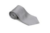 Gray 100% Silk Solid Necktie With Handkerchief