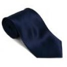 Navyblue 100% Silk Solid Necktie With Handkerchief