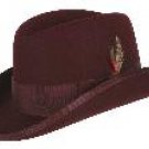 GODFATHER NEW MENS Burgundy 100% WOOL DRESS HAT