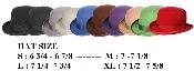 Any Color Derby Hat Very Soft and Silky Sovereign Quality Finish 100%Wool