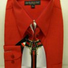 Mens Red Dress Shirt Tie Set
