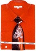 Mens French Cuff Shirts with Cuff Links Red