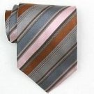 Silk Pink/Grey/Brown Woven Necktie
