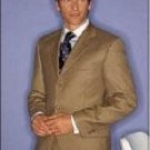 Vested 3 Pieces Gold/Tan Super 150's Real premeier quality italian fabric Wool