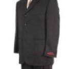 Mens Solid Black 4 buttons Super 120's Wool premeier quality italian fabric Suit