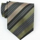 Silk Green/Black/Tan/White Woven Necktie