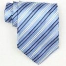Silk Lt.Blue/Navy/White/Metallic Silver Woven Necktie