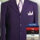 Bran New Solid Purple Mens Dress Fashion single breasted grape (purple) Mend Suits