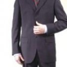 Navy Blue 3 Buttons Mens Super 140's Wool Suits