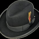 Godfather New Mens Black 100% Wool Dress Hat