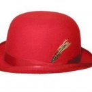 100% Genuine Deluxe Fur Felt Classic Wool Derby Red Hat