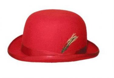 100% Genuine Deluxe Fur Felt Classic Wool Derby Red Hat