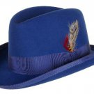 Godfather New Mens Royal Blue 100% Wool Dress Hat