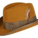 Godfather New Mens Gold 100% Wool Dress Hat