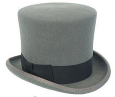 Elegant Men'S Gray Wool Top Hat