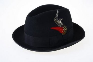 Ferrecci Men'S Black Wool Fedora