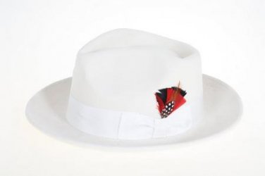 Ferrecci Men'S White Wool Felt Fedora