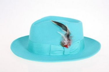 Ferrecci Men'S Blue Wool Felt Fedora
