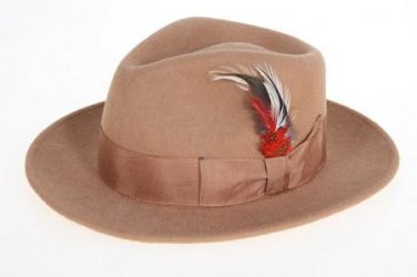 Ferrecci Men'S Camel Wool Felt Fedora