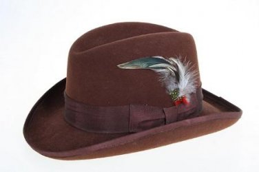Ferrecci Men'S Wool Felt Fedora Brown