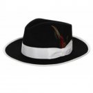 Men'S Black & White Fedora Hat