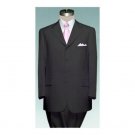 Men'S 4 (Four) Button Single Breasted Black Double Pleated Fully Lined Suit