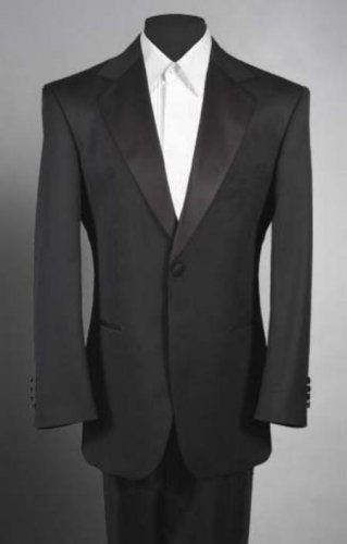 Men'S Black Tuxedo 1 One Button Notch Tuxedo Suit