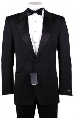 1 Or 2 Button Peak Lapel 100% Wool Designer Side Vented Tuxedo Suit