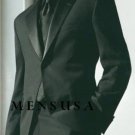 High Quality Umo 1-Button Super 140'S Wool Tuxedo Suit +Black Shirt+Black Tie