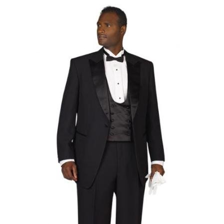 Mens Black Peak Lapel Tuxedo