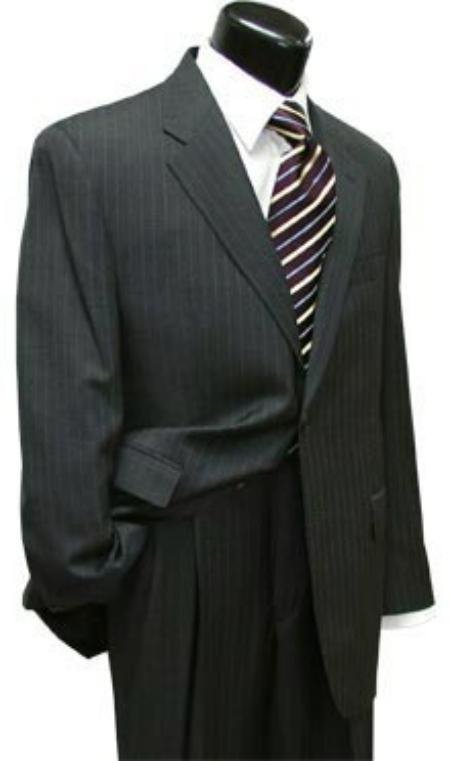 Men'S Pinstripe Two 2 Button Super Wool Suit
