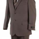 Men'S 2 Button English Brown Super Wool Business Suit