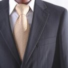 Men'S 2 Button Tonal Stripe Dress Suit With Flat Front Pants Black