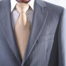 Men'S 2 Button Tonal Stripe Dress Suit With Flat Front Pants Gray