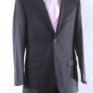 Men'S 2 Button Slim Fit Dress Suit With Flat Front Pants Black