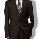 Mens Two Button Brown Pinstripe Suit