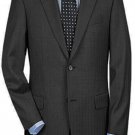 Mens Two Button Charcoal Gray Multi Mini Pinstripe Suit
