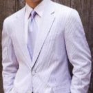 Two Button Vented Seersucker Suit (Jacket + Pants) Mens And Boys Size Availalable