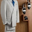 Mens Double Breasted Blue Seersucker Suit (Jacket + Pants)