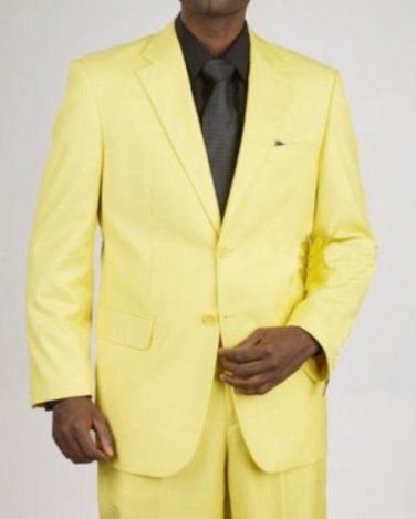 Men'S 2 Button Yellow Suit