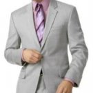 Men'S 2-Button Silver Suit