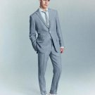 Mens Blue Linen Suit 2-Button 100% Irish Linen