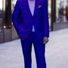 Classic Ultra Smooth 2 Button Wool & Cotton Suit Royal Blue