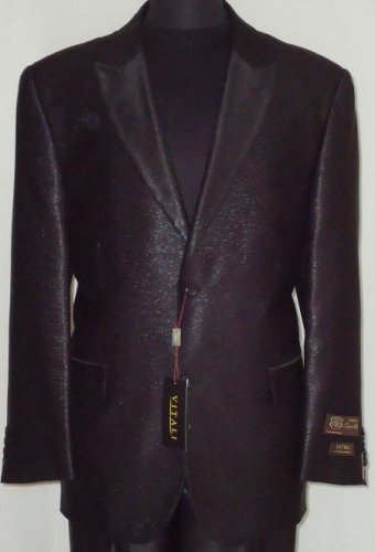 Mens Awesome Shiny Black New 2-Piece Suit