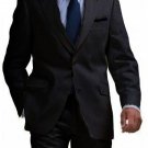 Light Weight 2 Button Tapered Cut Half Lined Flat Front Linen Suit Vented Black