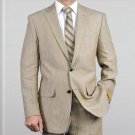 Elegant, Natural & Light Weight 2-Btn Notch Lapel Real Linen Suit Spring/Summer Beige