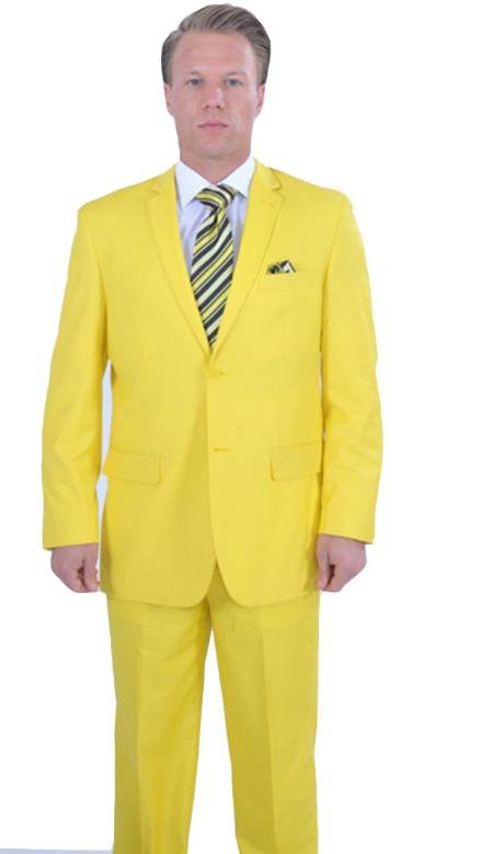 Bright Colored 2 Piece Suit - Yellow