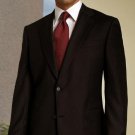 Brown Shark Skin 2Pc 2 Btn Suit Classic Relax Fit Pleated Pants 19 Inch Bottom