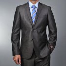 Men'S Slim Fit Metallic Grey 2-Button Suit